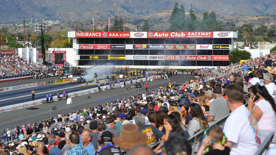 Where does the NHRA Drag Racing in Pomona take place?