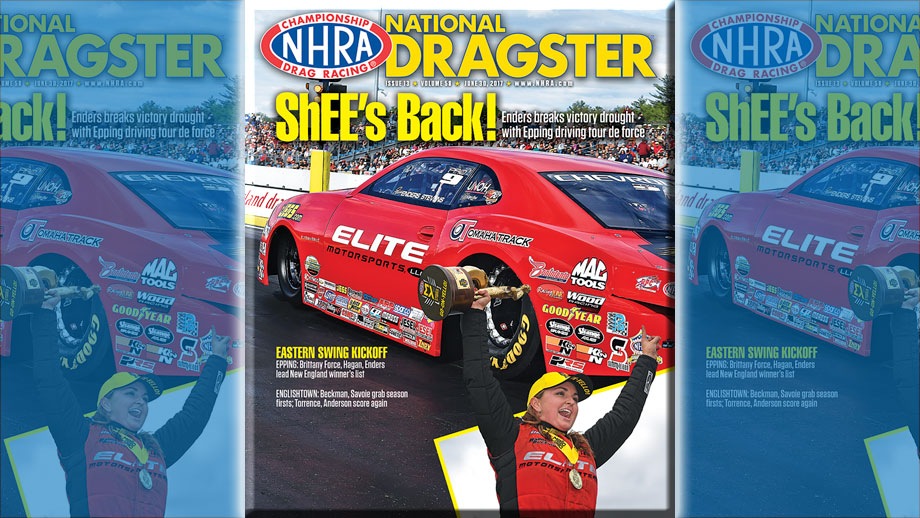 Erica Enders on National Dragster cover