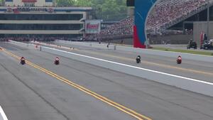 Gaige Herrera is the low qualifier in Pro Stock Motorcycle at the 2024 4-Wide Nationals in Charlotte