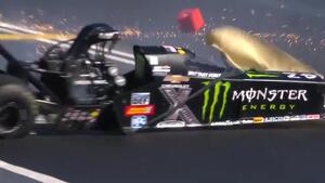 Brittany Force has huge crash in Pomona