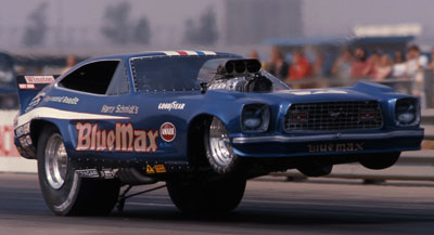  CrashDaddy Blue Max Funny Car At Speed Drag Racing