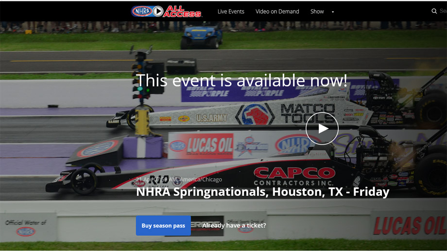 NHRA All Access weekend passes available for $14.95 | NHRA
