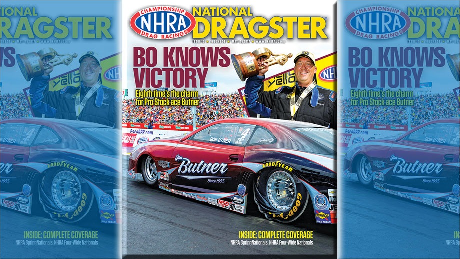 Bo Butner on National Dragster cover