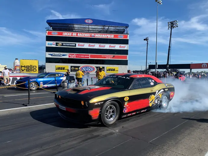 Leah Pruett Dodge Drag Pak Challenger at the 2020 U.S. NHRA Nationals