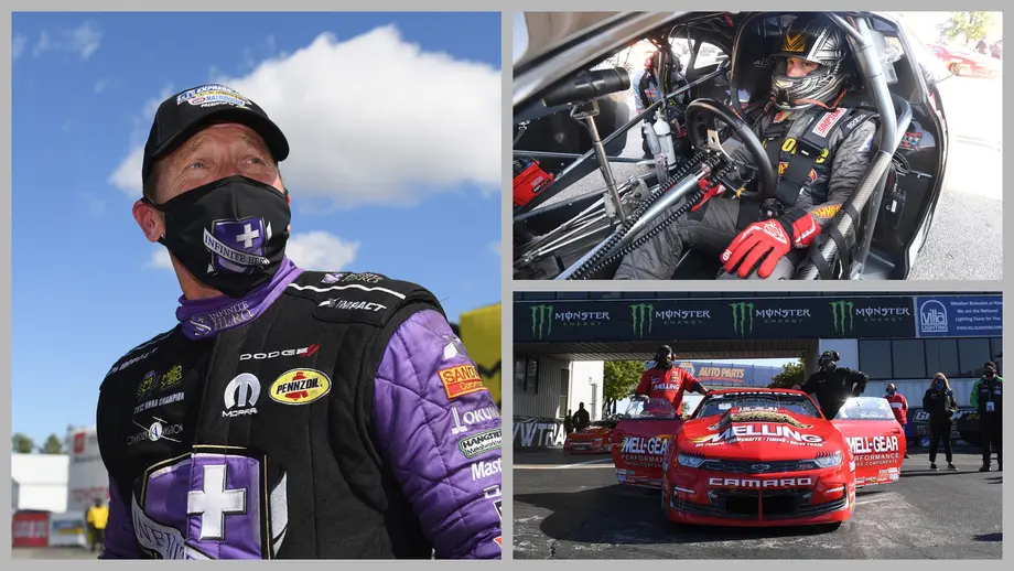 Jack Beckman, Erica Enders, and Alex Laughlin welcome Camping World to the NHRA