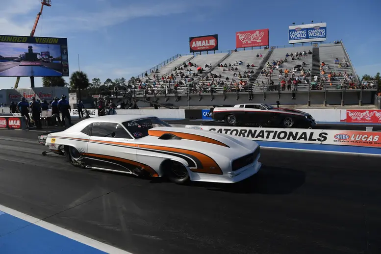 Tom Bailey and Rod Tschiggfrie brought their street-registered tube-chassis cars to the 2021 Amalie Oil NHRA Gatornationals for a match race that ended in flames.
