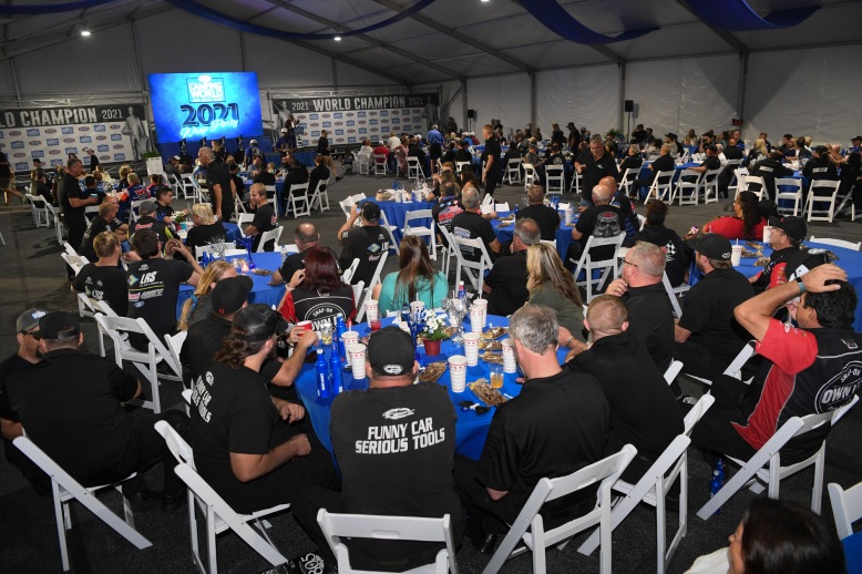 The wrap party was held inside the NHRA Top Eliminator Club