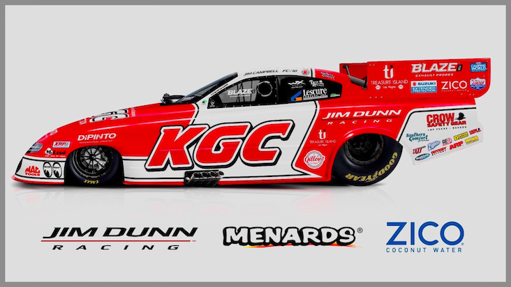 Funny Car legend "Big Jim Dunn" will turn at the Strip at Las Vegas Motor Speedway