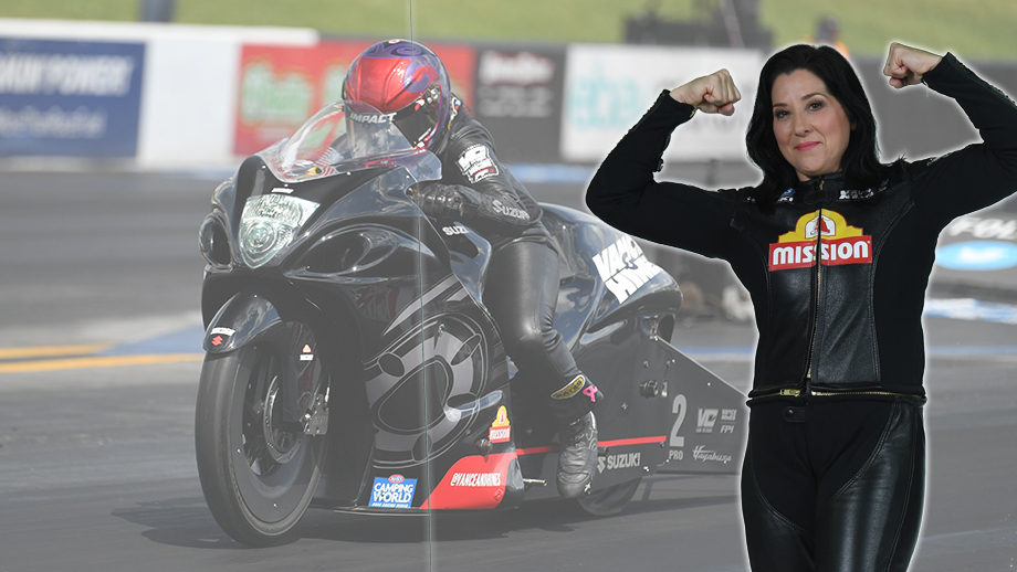 Pro Stock Motorcycle star Angelle Sampey looks to stay perfect in