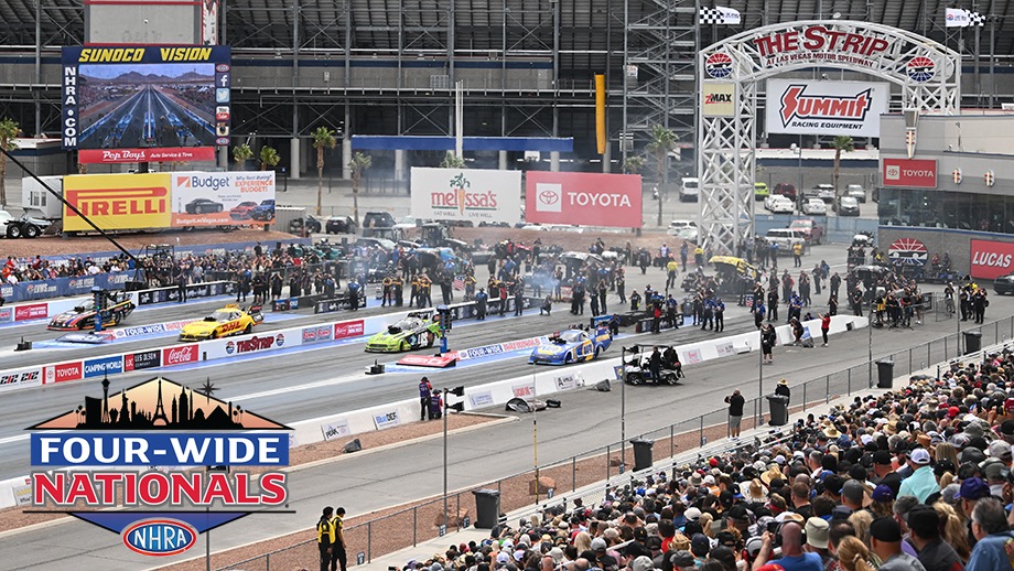 Four-Wide Funny Cars at The Strip at Las Vegas Motor Speedway