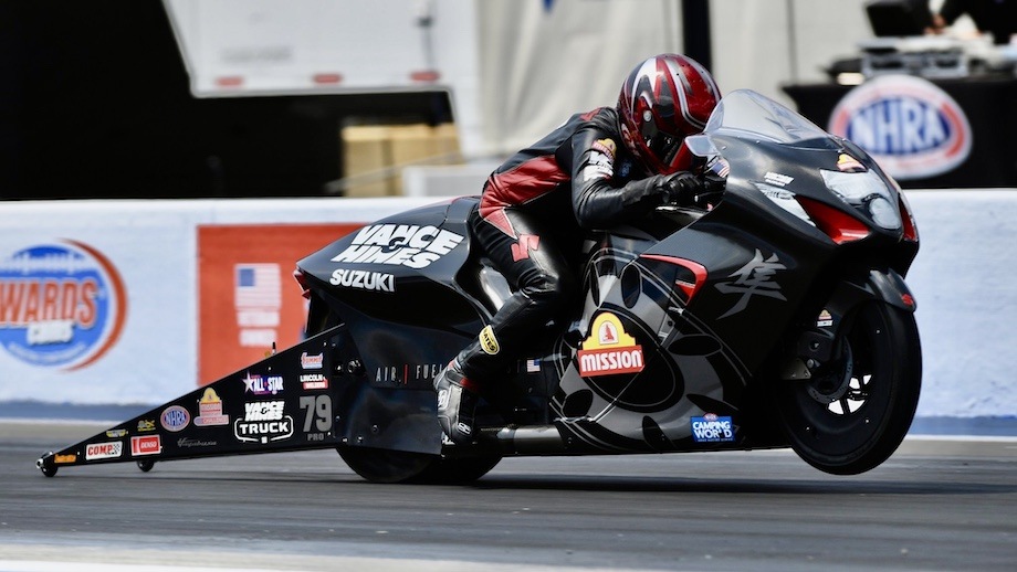 Andrew Hines explains balancing a Suzuki Pro Stock Motorcycle with Tungsten