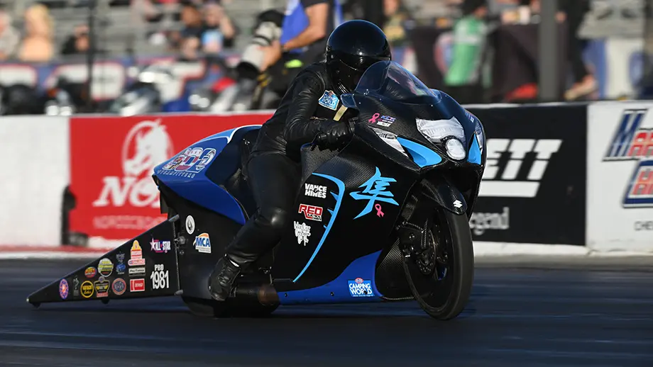 Pro Stock Motorcycle rider Kelly Clontz involved in on-track