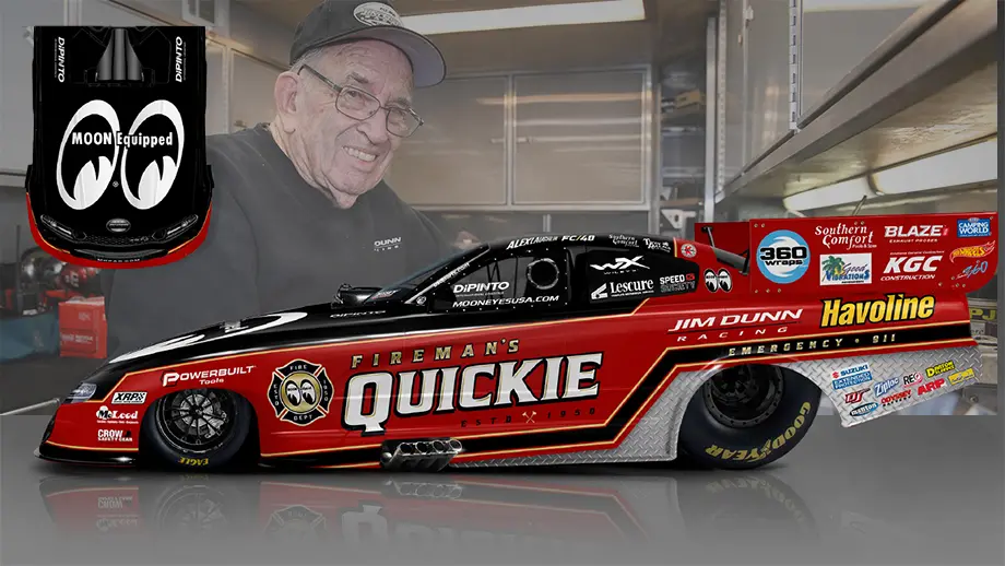 Moon will honor Jim Dunn with Fireman's Quickie tribute Funny Car