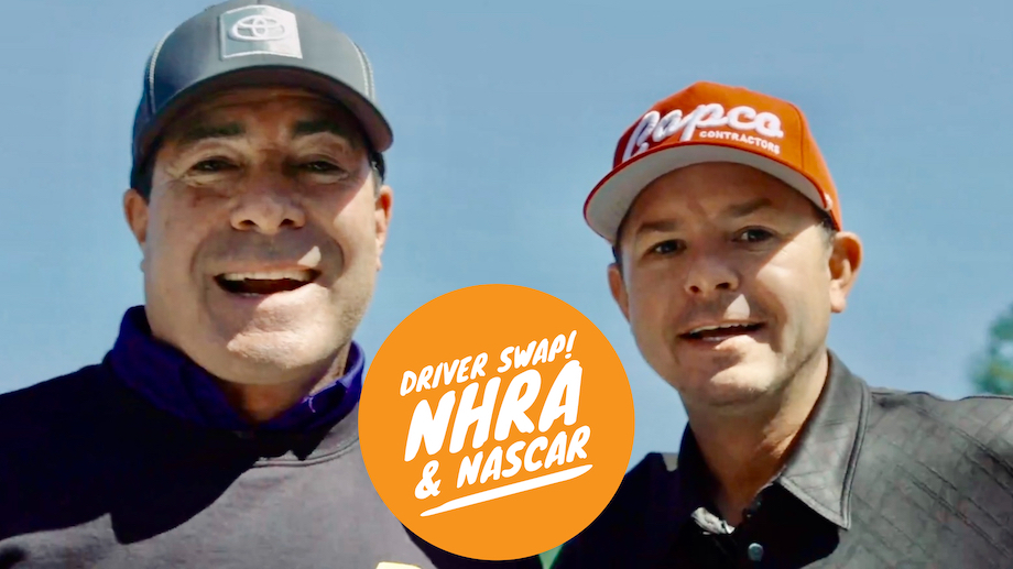 Ron Capps and Steve Torrence swap seats with NASCAR's Reddick and Thompson