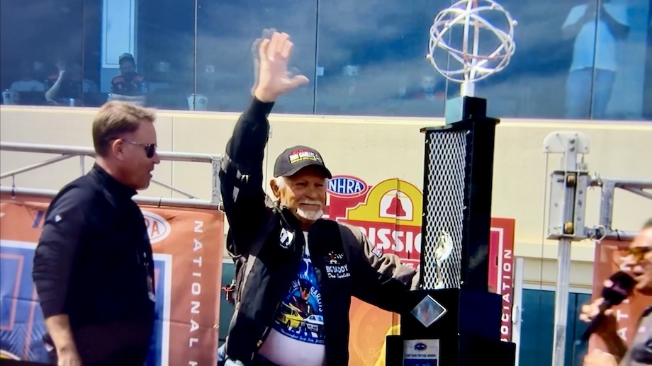 One-like none: See Don Garlits presented with Top Fuel's first trophy