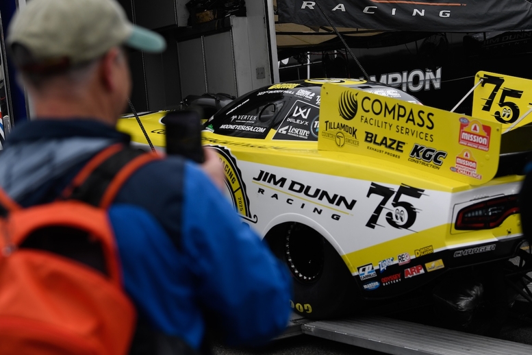 Fan takes photo of the Buddy Hull driven Jim Dunn Funny Car