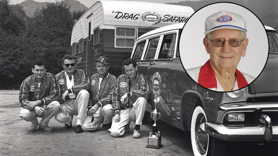 1958ハンガーフォード　ライナス Chic Cannon, last surviving member of original NHRA Drag Safari