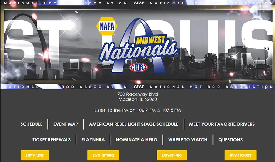 NAPA Auto Parts NHRA Midwest Nationals event guide