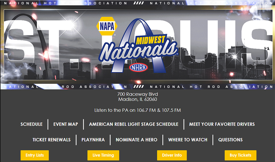 NAPA Auto Parts NHRA Midwest Nationals event guide