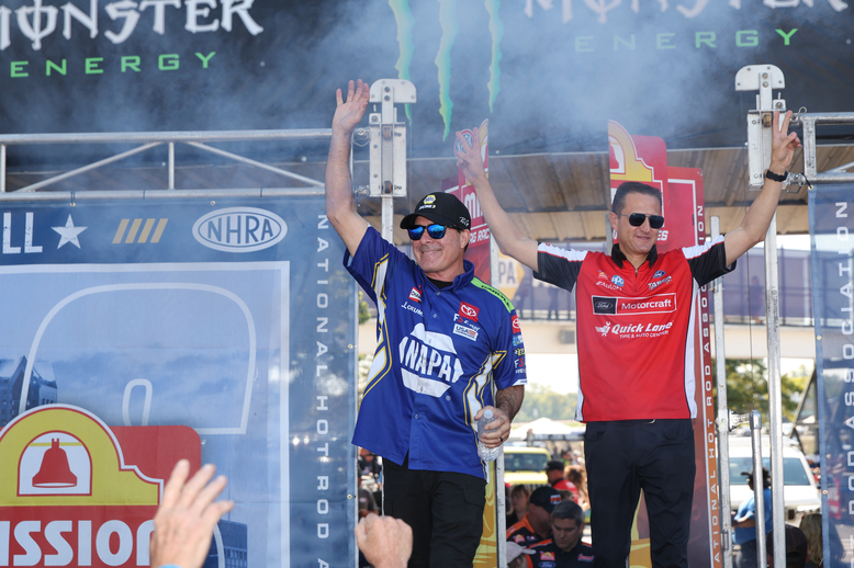 NAPA driver Ron Capps and Bob Tasca III