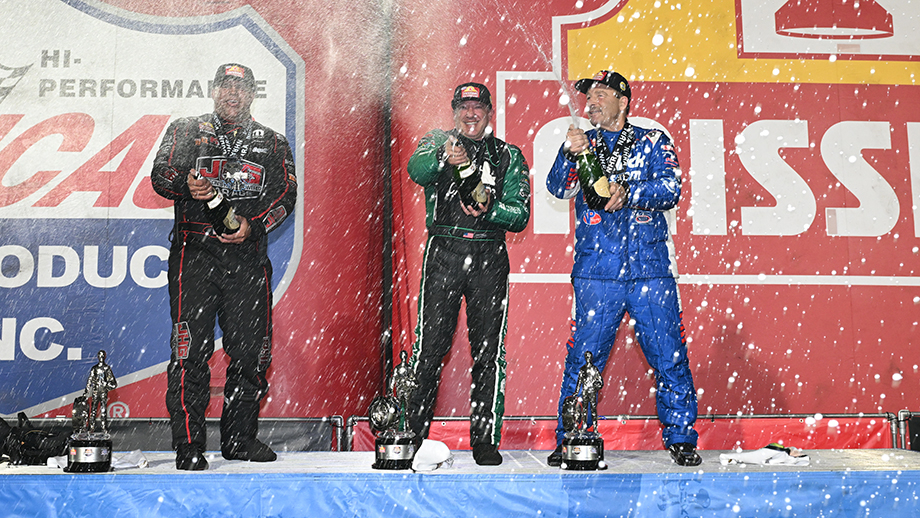Hagan wins 1,000th Funny Car race, doubles with Stewart; Anderson