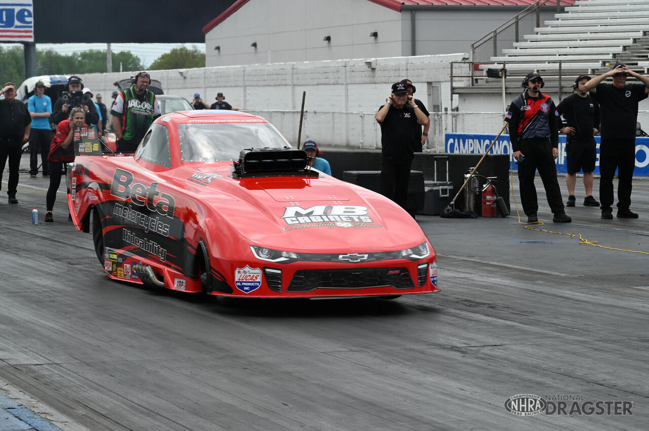 Stewart and Gordon shine during wild Cleetus & Cars event at Indy | NHRA