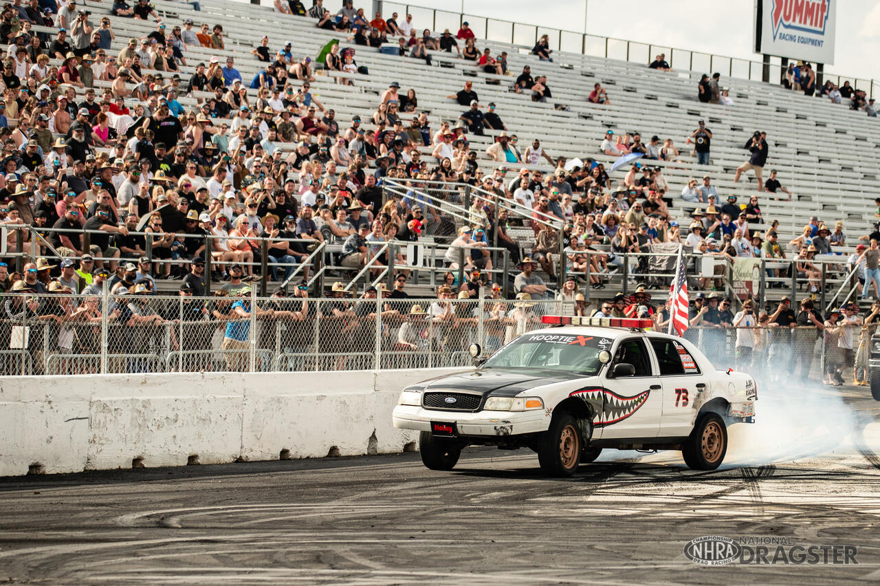 Stewart and Gordon shine during wild Cleetus & Cars event at Indy | NHRA