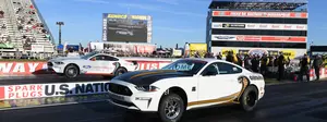 Ford Mustang Cobra Jet match race Gas vs. Electric at NHRA U.S. Nationals