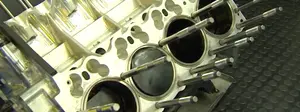The iron liners in an NHRA Nitro engine