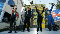 Event champions Eddie Krawiec, Bo Butner, Brittany Force, and Ron Capps