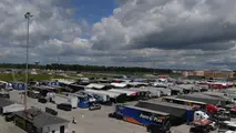 The pit area at Lucas Oil Raceway at Indianapolis was jammed with teams for NHRA's Return to Racing event