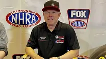 Paul Lee on the NHRA on FOX stage at the 2021 PRI Show