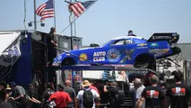Robert Hight's Sonoma-slaying Funny Car getting unloaded