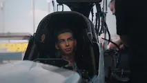 Cody Krohn in the cockpit of a Top Fuel dragster