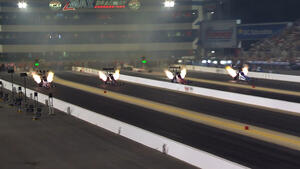 Doug Kalitta is the No. 1 qualifier in Top Fuel on Friday of the 2025 American Rebel Light NHRA 4-Wide Nationals