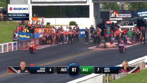 Gaige Herrera wins Pro Stock Motorcycle at American Rebel Light Virginia NHRA Nationals