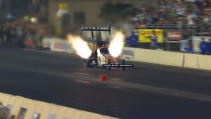 Justin Ashley is the low qualifier in Top Fuel on Friday of the Summit Racing Equipment NHRA Nationals