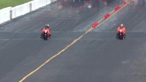 Brayden Davis is the low qualifier in Pro Stock Motorycycle on Friday of the American Rebel Light Virginia NHRA Nationals