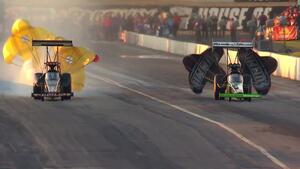 Clay Millican is the low qualifier in Top Fuel on Friday of the 2025 Reading Nationals