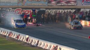 Spencer Hyde is the low qualifier in Funny Car on Friday of the 2025 Reading Nationals