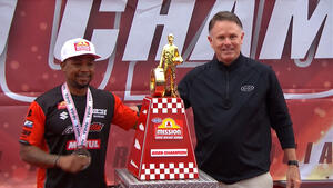 2025 NHRA Mission Foods Pro Stock Motorcyle  world champion Richard Gadson