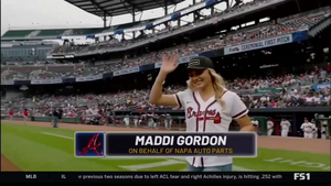 Maddi Gordon throws out the ceremonial first pitch