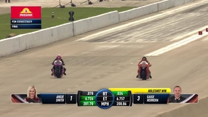 Angie Smith is the No. 1 qualifier in Pro Stock Motorcycle at the 2026 Gerber Collision &amp; Glass Route 66 NHRA Nationals