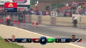 Gaige Herrera is the low qualifier in Pro Stock Motorcycle at the 2026 Summit Racing Equipment NHRA Nationals