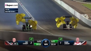 Shawn Langdon is the No. 1 qualifier in Top Fuel on Friday of the 2026 Mopar NHRA Las Vegas Nationals