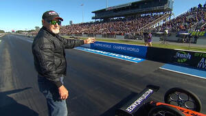 Don Garlits assists on Steve Huff&#039;s electric dragster pass presented by Pep Boys