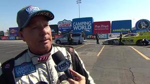 Funny Car driver Jim Campbell talks about going into the sand at Auto Club Raceway at Pomona