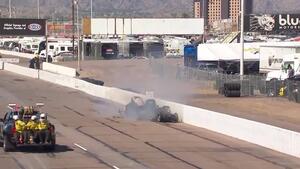 John Force-Jonnie Lindberg second-round crash in Phoenix