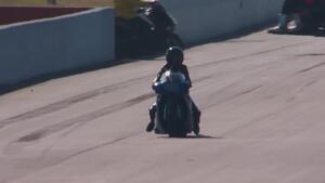 Andrea Rawlings makes a huge save on this WILD Pro Stock Motorcycle ride