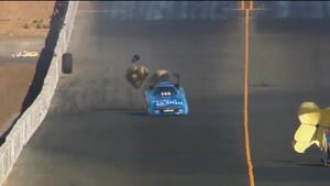 Tommy Johnson Jr. hits the wall during qualifying in Sonoma